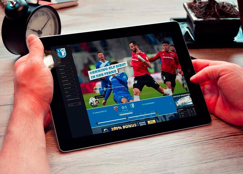 Multidevice-Vorschau der 1. FC Magdeburg – realisierte Webdesign-Referenz mit CMS