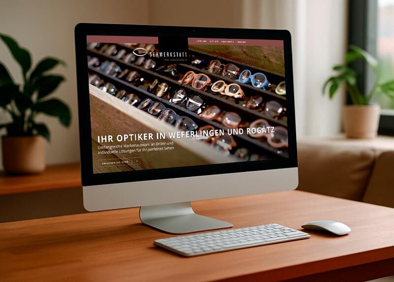 Multidevice-Vorschau der Sehwerkstatt Ganselweit GmbH – realisierte Webdesign-Referenz mit CMS