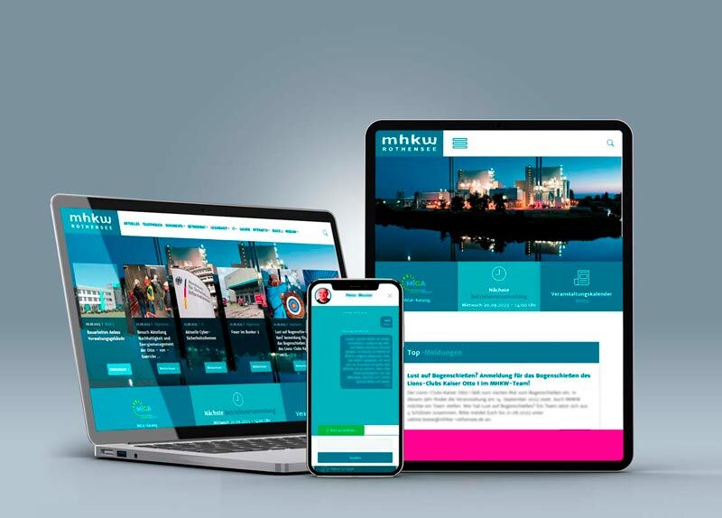 Multidevice-Vorschau der MHKW Rothensee – realisierte Webdesign-Referenz mit CMS