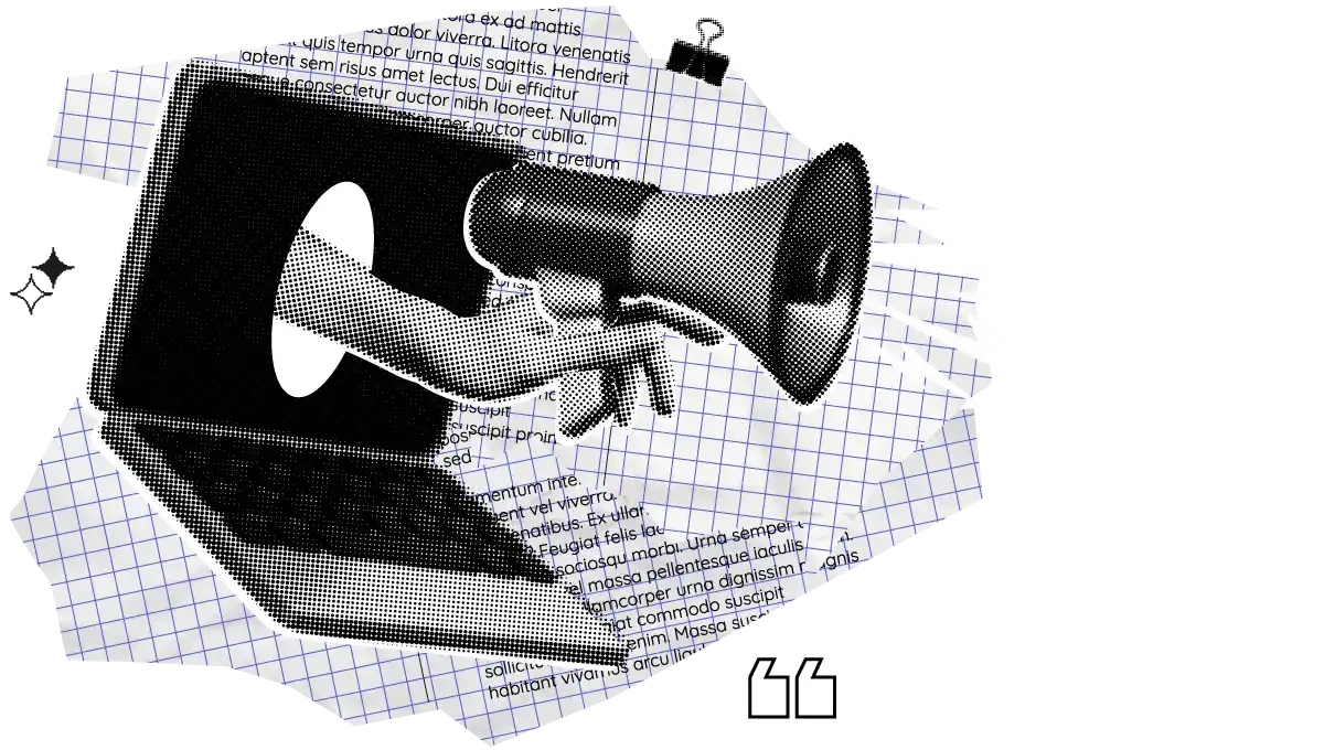 Symbolbild für digitale Kommunikation – Hand mit Megafon als Metapher für wirksame Websites